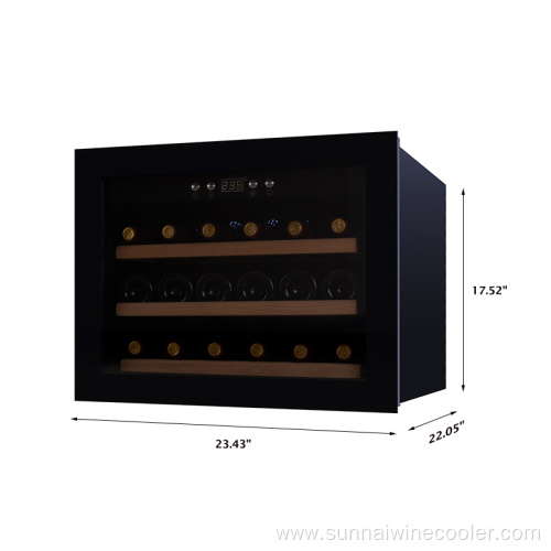 Low noise black built in wall wine refrigerator